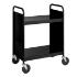 Black Cart with Two Flat Shelves