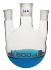 Distilling flasks with 3 parallel necks, round bottom, interchangable joints