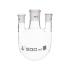 Distilling flasks with 3 parallel necks, round bottom, interchangable joints