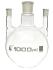 Distilling flasks with 3 parallel necks, round bottom, interchangable joints