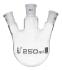 Distilling flasks with 3 angled necks, round bottom, interchangable joints