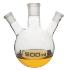 Distilling flasks with 3 angled necks, round bottom, interchangable joints