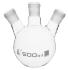Distillation flasks, 3 necks with threaded joint